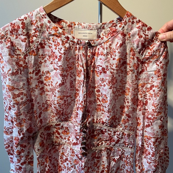 Anthropologie Moulinette Soeurs Silk Floral Blouse - Picture 2 of 6